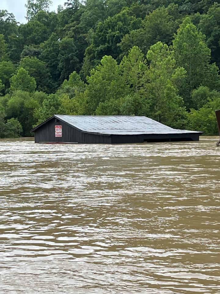 DJ Fugate's barn the morning of July 28. Photo provided by Fugate