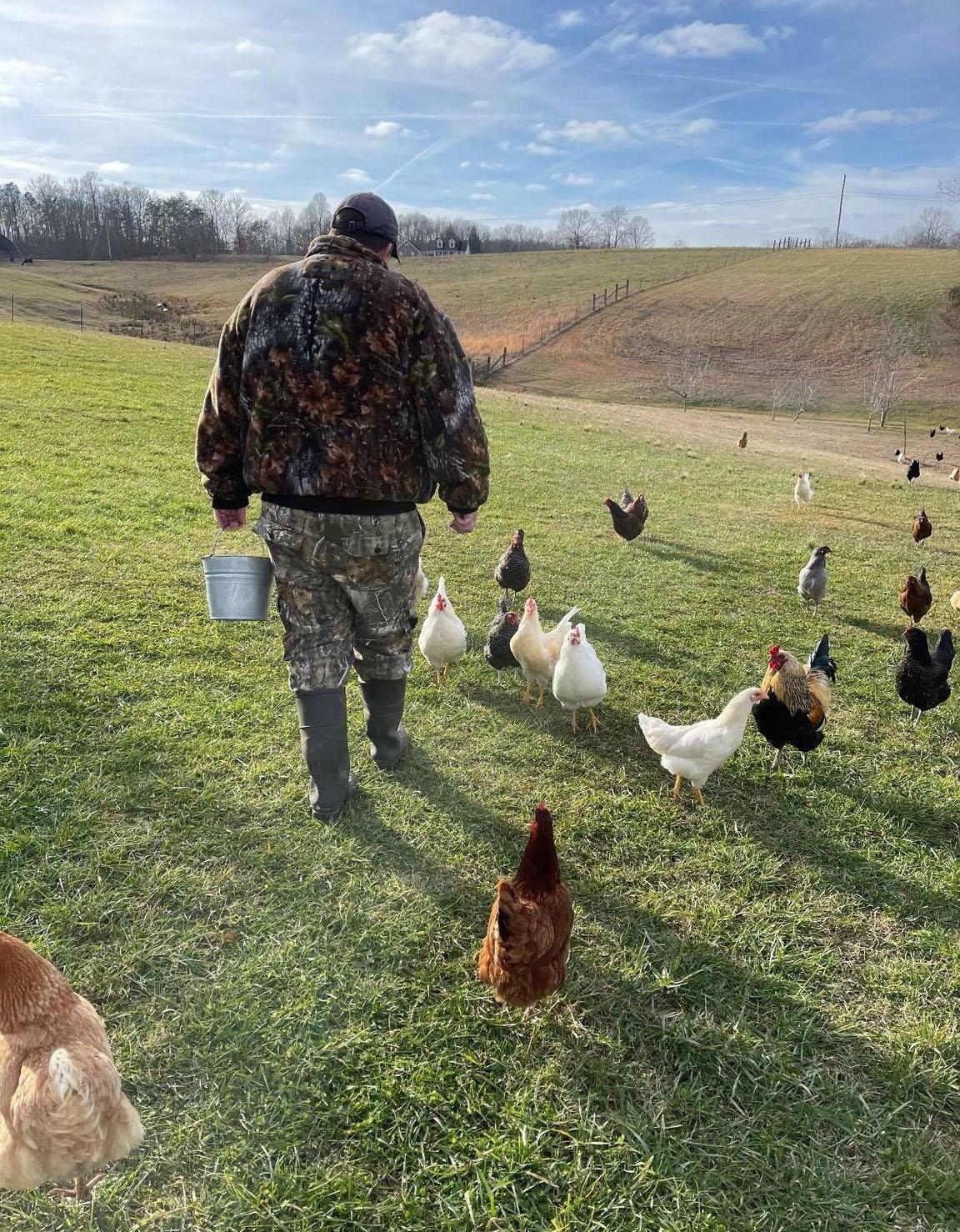 Sonny Partin takes care of the flock. Photo provided by Angie Partin.