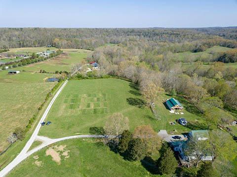 Drone shot of test plot Drone shot of test plot