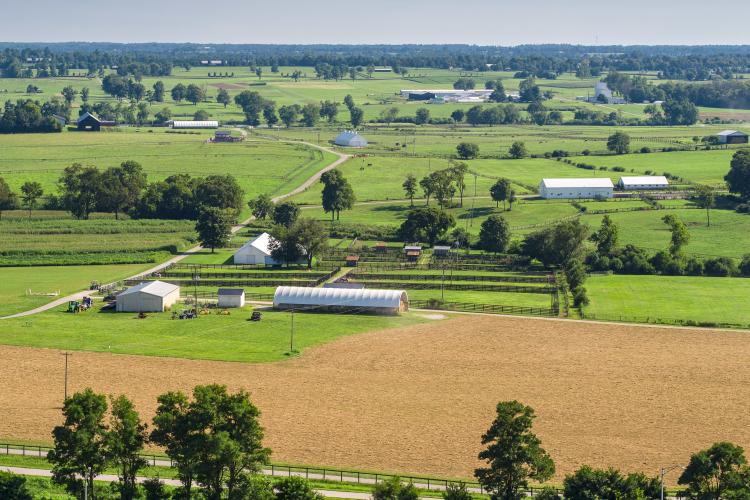 Aerial picture of Kentucky farm land. Photo by Matt Barton, UK agricultural communications.