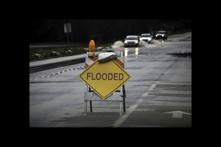 "Flooded" sign