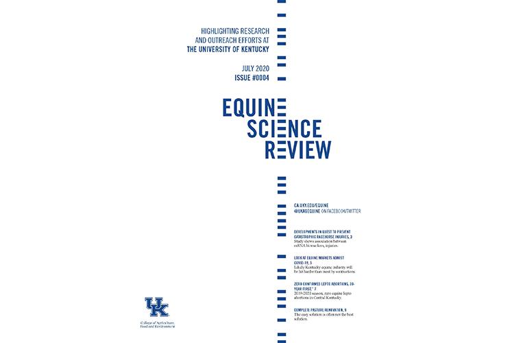 Front page of current issue of Equine Science Review