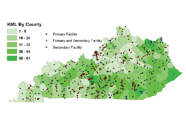 This graphic includes the number of Master Loggers and wood-related businesses in each county and illustrates the importance of the forest industry to state's economy.  