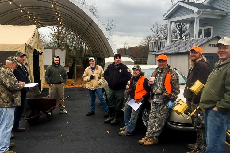 Participating hunters along with David Appelman, right, Bracken County extension agent. 