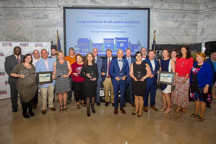 2019 award winners at the Kentucky Celebrates Small Business awards ceremony