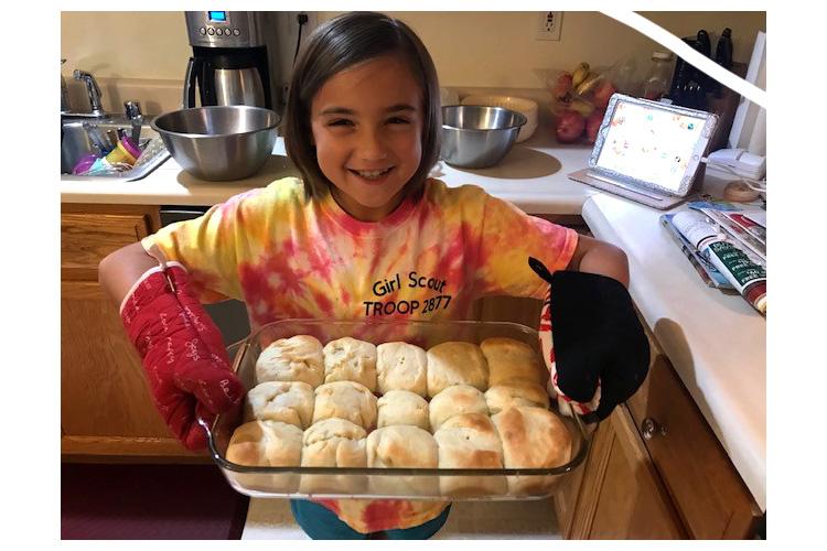 Campbell County 4-H'er Marissa Lause shows off the yeast rolls that she learned to make during the 4-H Bake-A-Long Club. Photo submitted.