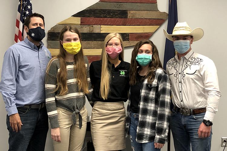 Members of the Webster County 4-H 2021 National LifeSmarts Championship team are from left: Coach Wade Raymer, Emma Martin, Lily Martin, Allie Newman and William Leslie. Not picture is Ella Oakley. Photo provided.