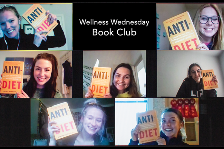 Dietetics and human nutrition students in the Wellness Wednesday Book Club participate in their first meeting.  Photo by Renee Fox, DHN marketing and promotion specialist. 