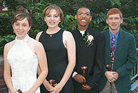 The 2000 4-H State Officers include, left to right, Rebecca Jackson, Marianne Lodmell, DeAngelo Crane and Ross Pruitt