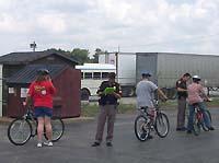 4-Hers register for the 2003 Bicycle Rodeo at the Kentucky. State Fair.