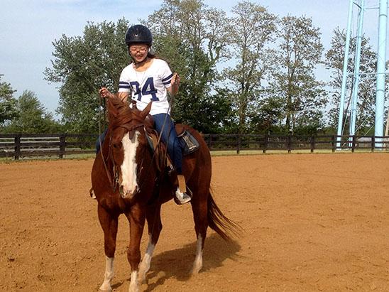 The Haniks tried to provide Rikako Sato with truly American and Kentucky experiences including horseback riding.