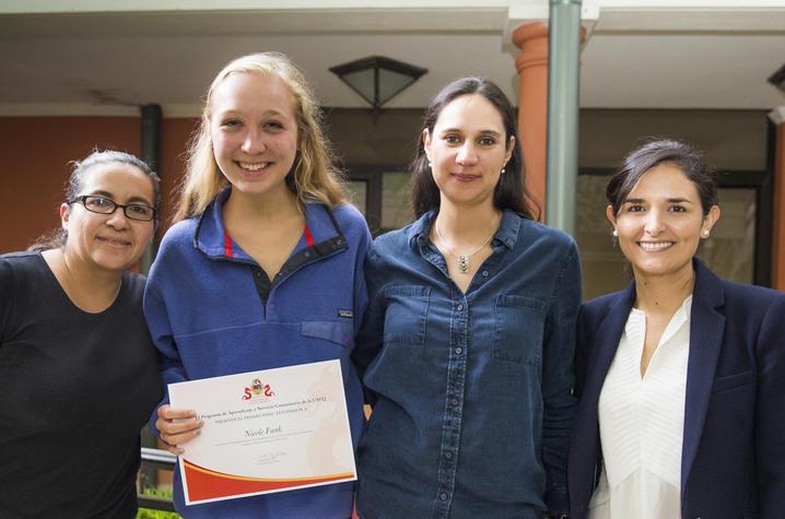 Nicole Funk (second from left) with Universidad San Francisco de Quito faculty and staff. 