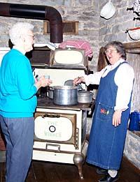 Norma Jean serves up soup beans and cornbread from her 1790's kitchen in Washington County.