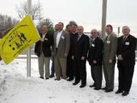 Performance Pipe Employees raise the gold flag for their health and wellness achievements.