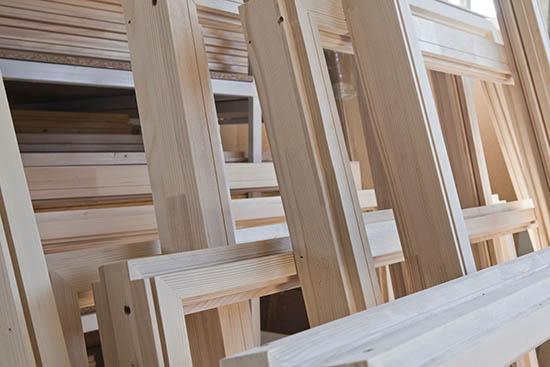 A stack of window frames 