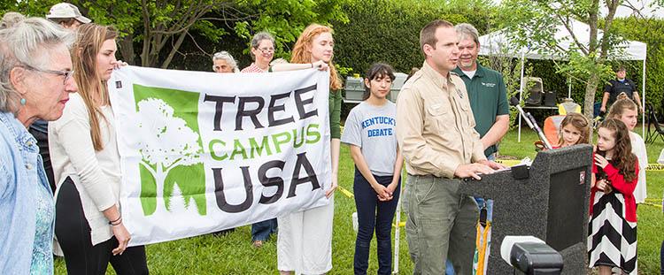 Tree Campus USA award presented to University of Kentucky during Arbor Day at The Arboretum 2017