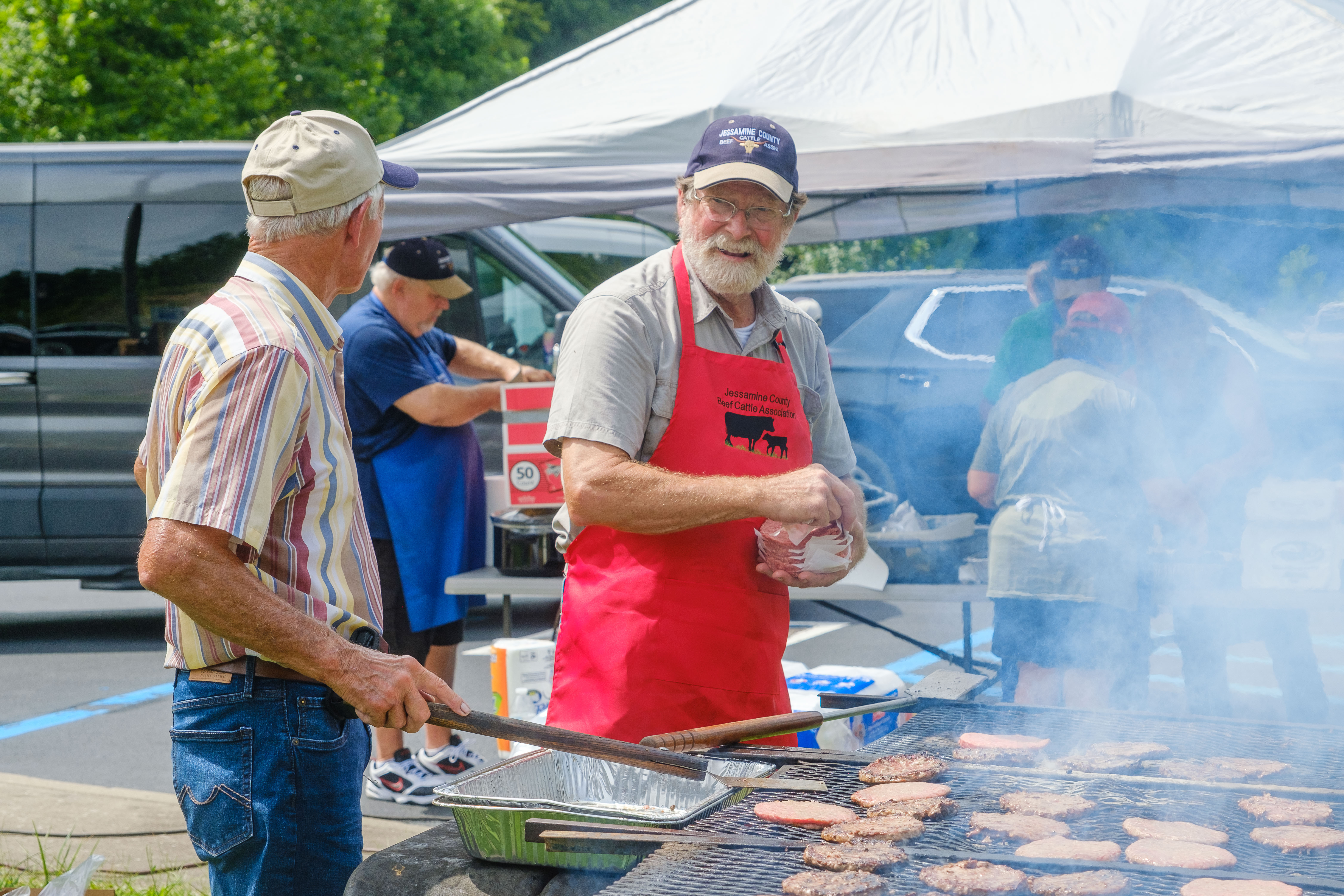 grill, hamburgers