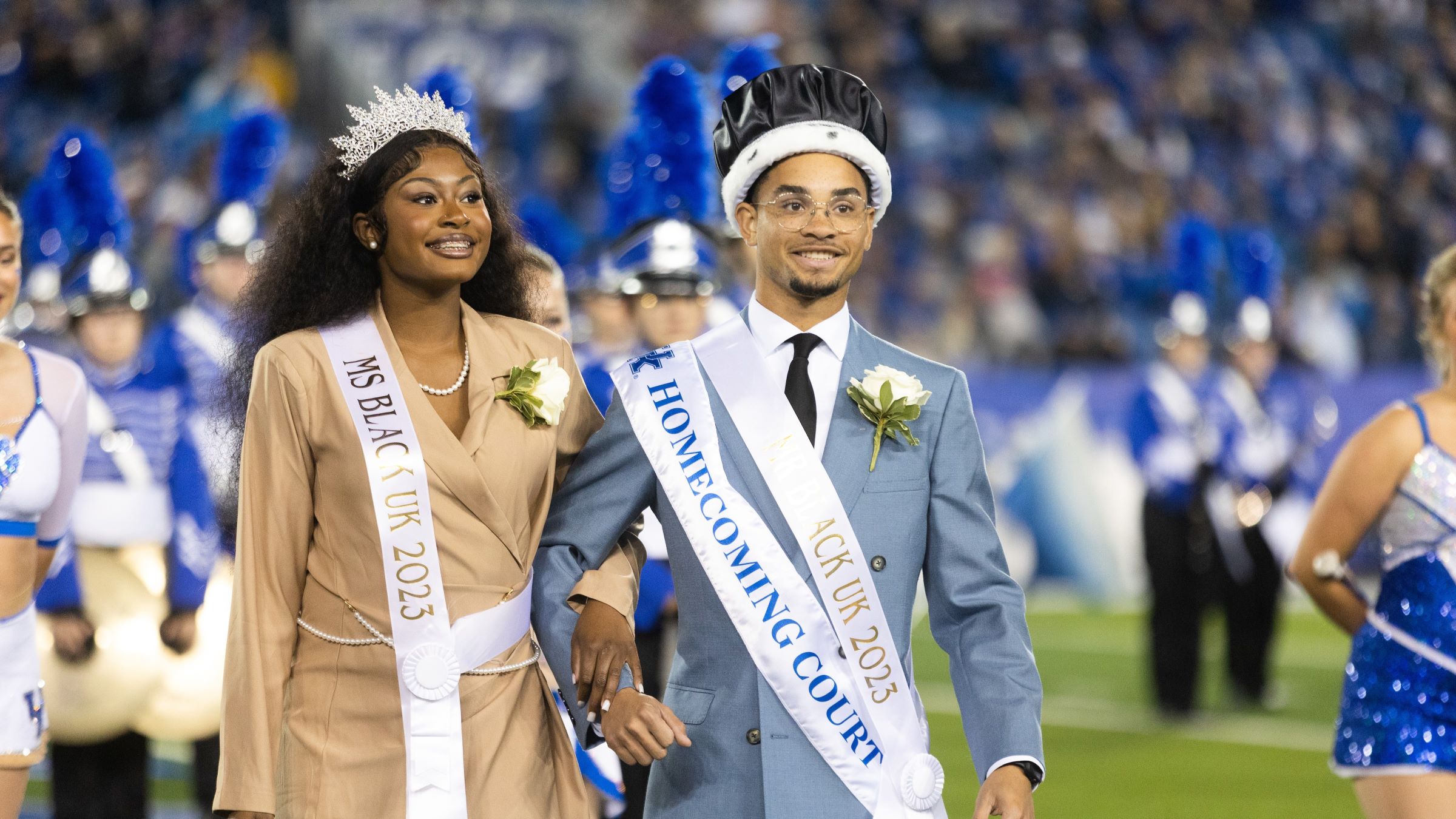 Harrison Goode was named Mr. Black UK at the 2023 Homecoming Ceremony at Kroger Field. Photo by Mark Cornelison, UK Photo.
