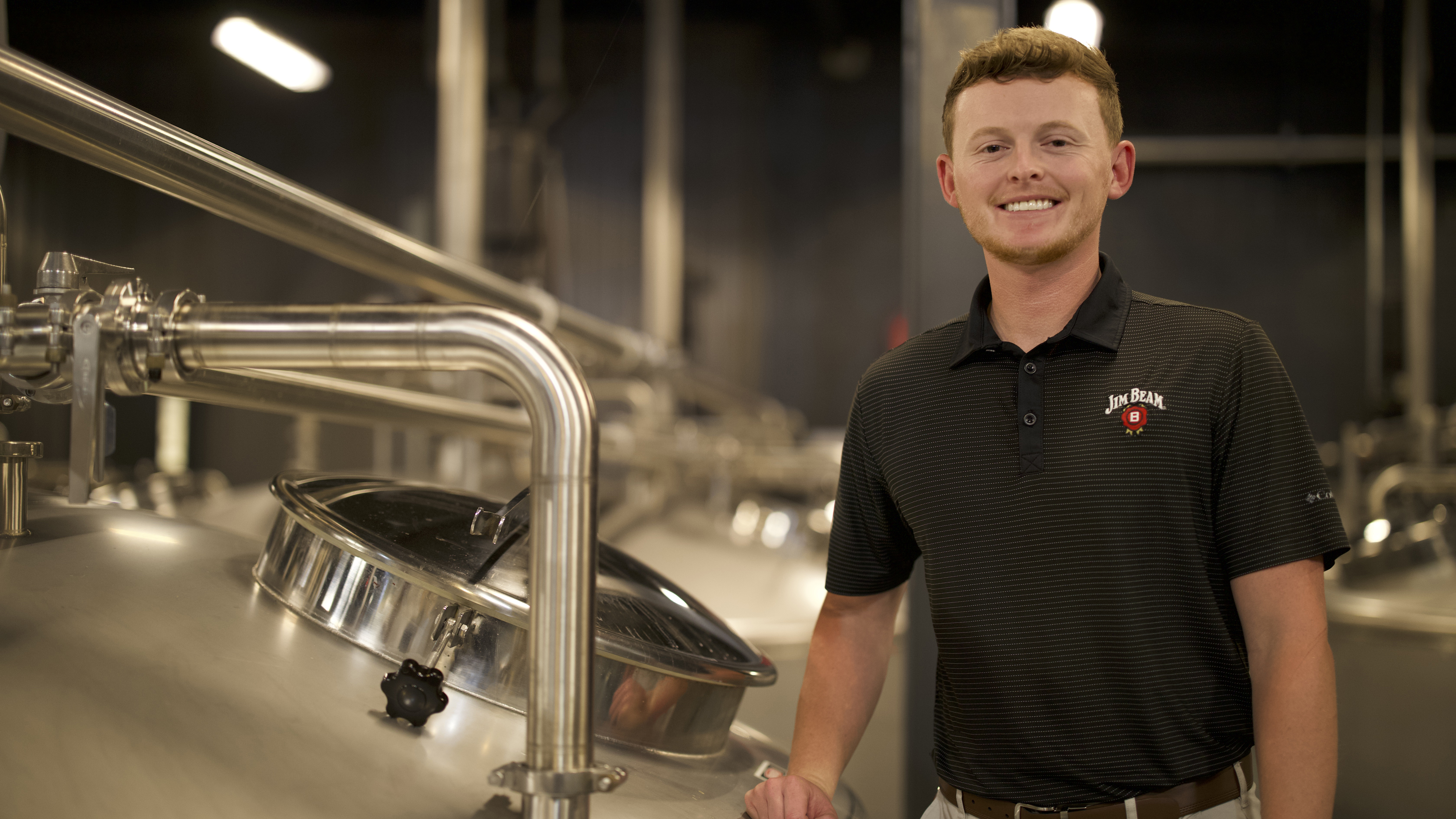 Alex Mayes in production space at Jim Beam