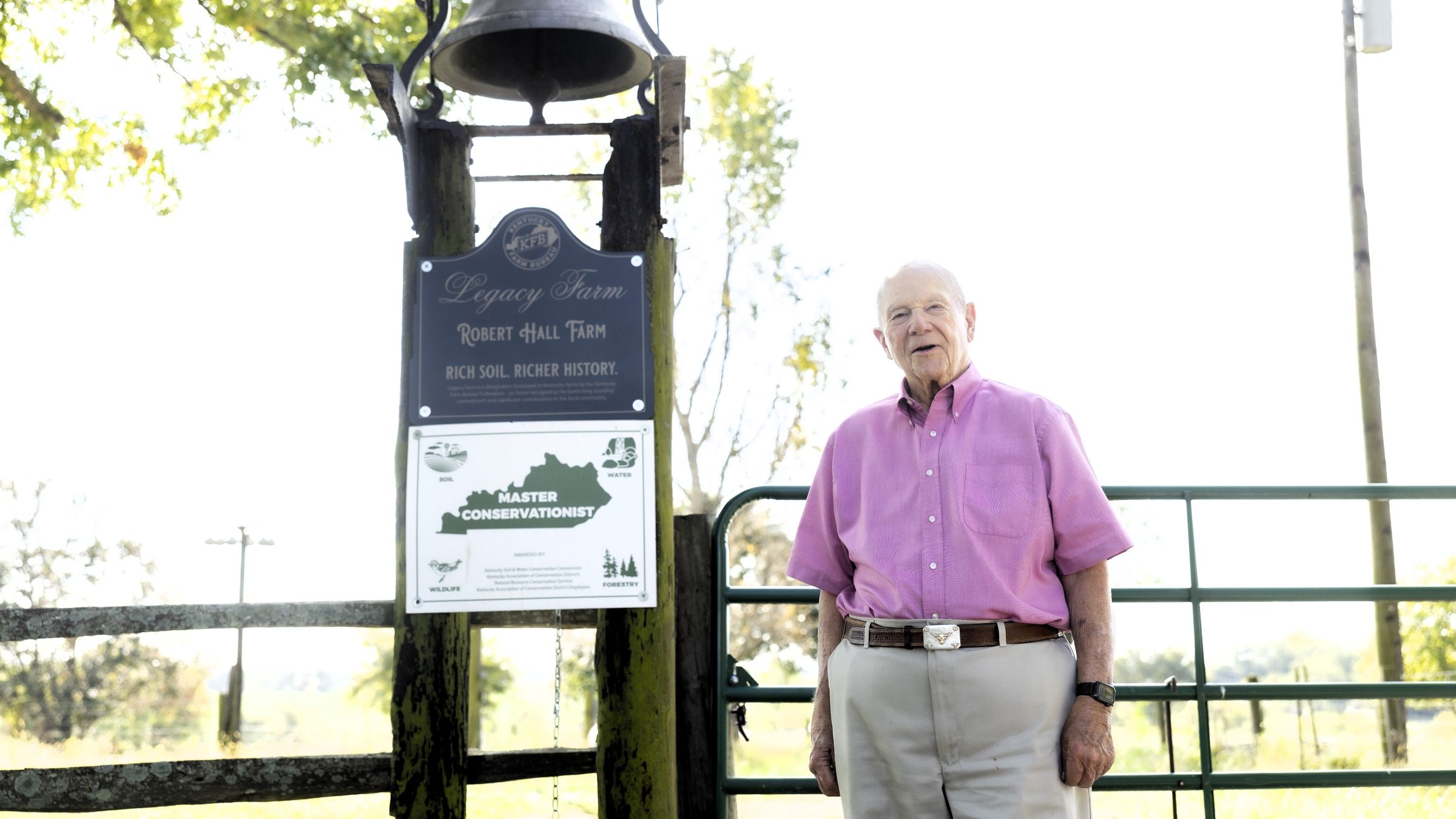 Mr. Bob Hall represents Hall represents six generations of farmers and was the first in his family to graduate from the University of Kentucky in 1953. Photo by Sabrina Hounshell.