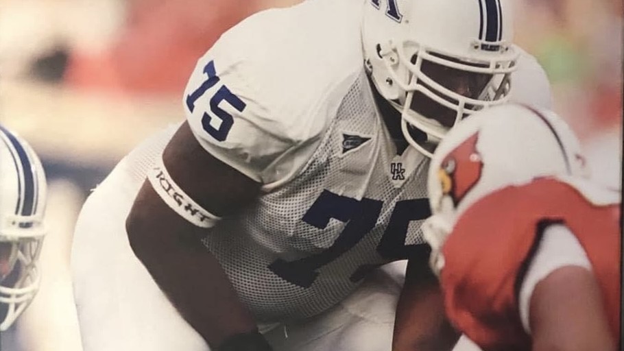 Sylvester "Big Kat" Miller playing football for the University of Kentucky. Photo provided by Sylvester Miller.