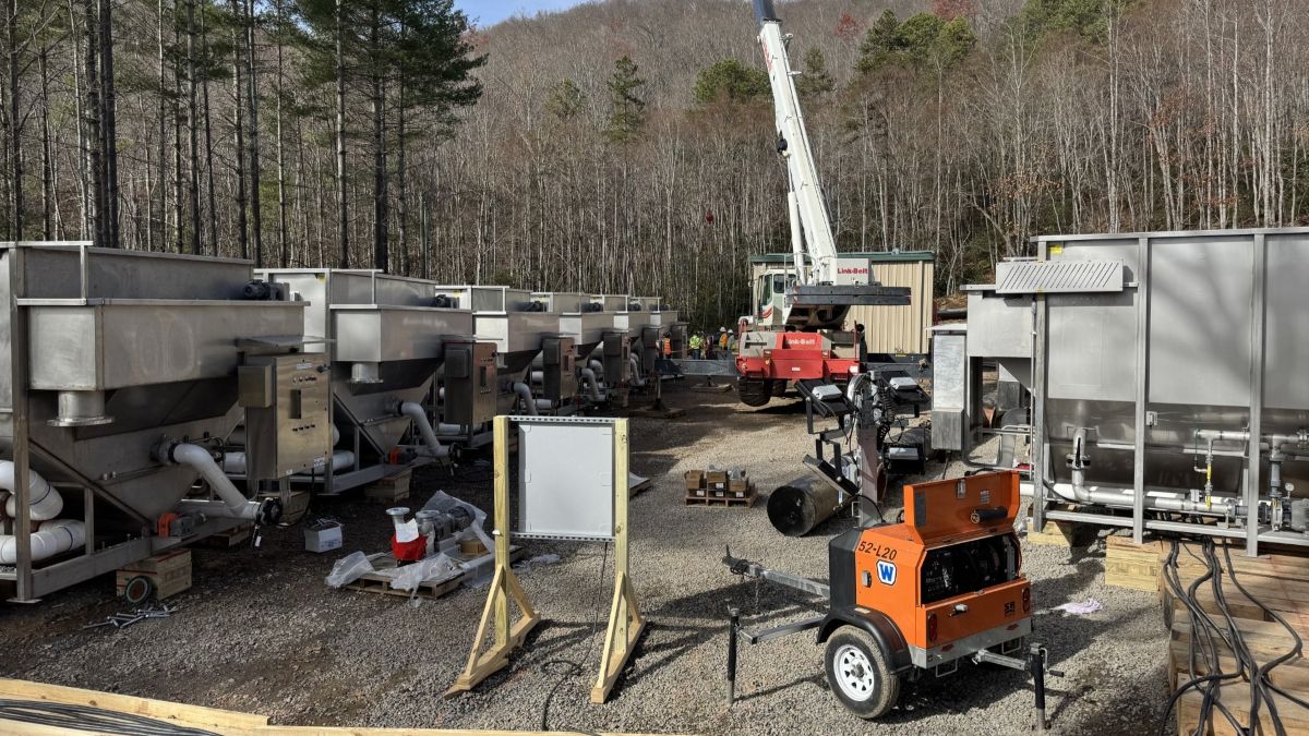 DAF (dissolved air flotation) units being installed at the North Fork Water Treatment Plant. Photo provided by Robert Frank.
