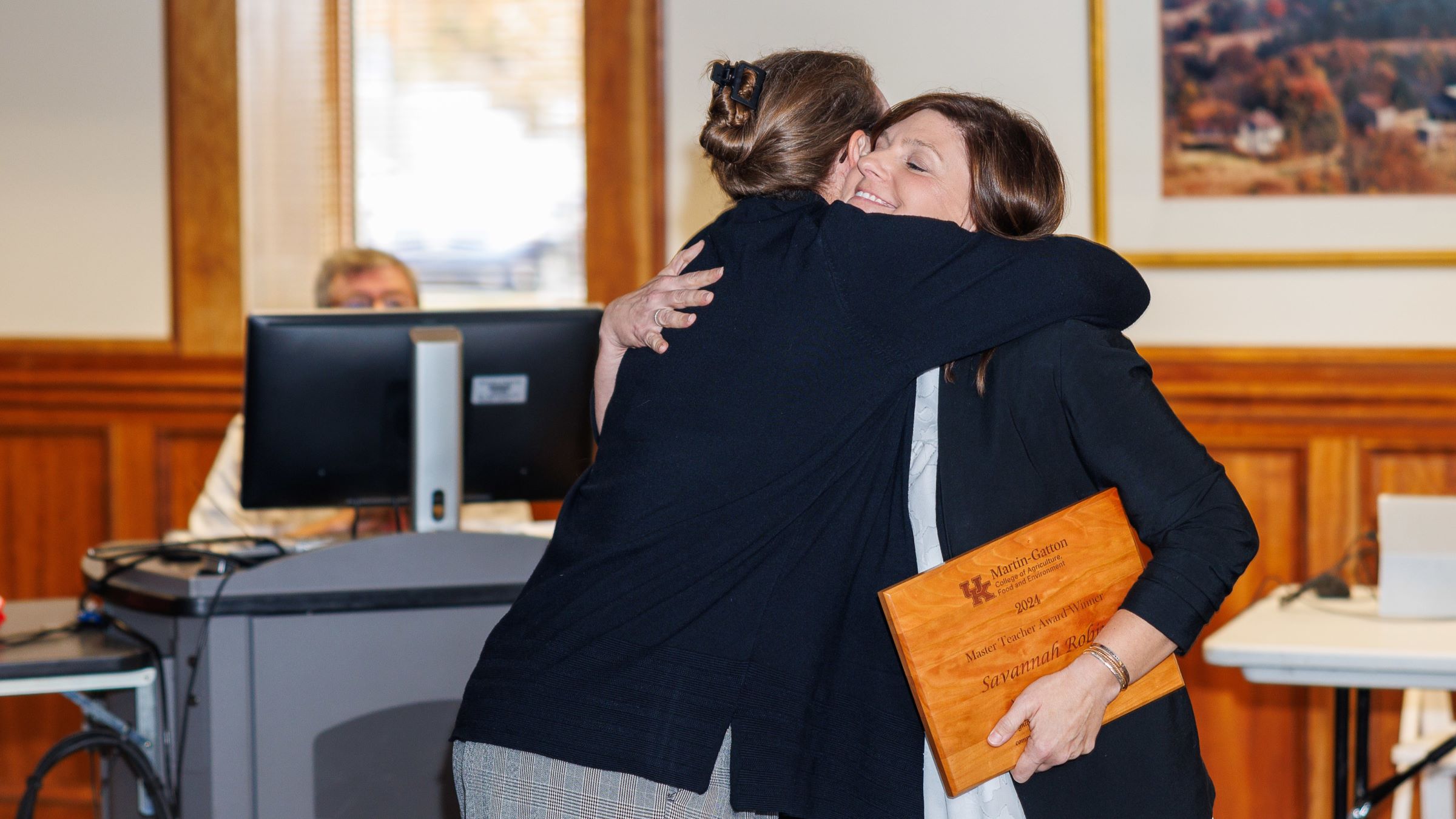 Savannah Robin accepting the Master Teacher Award. Photo by Matt Barton.