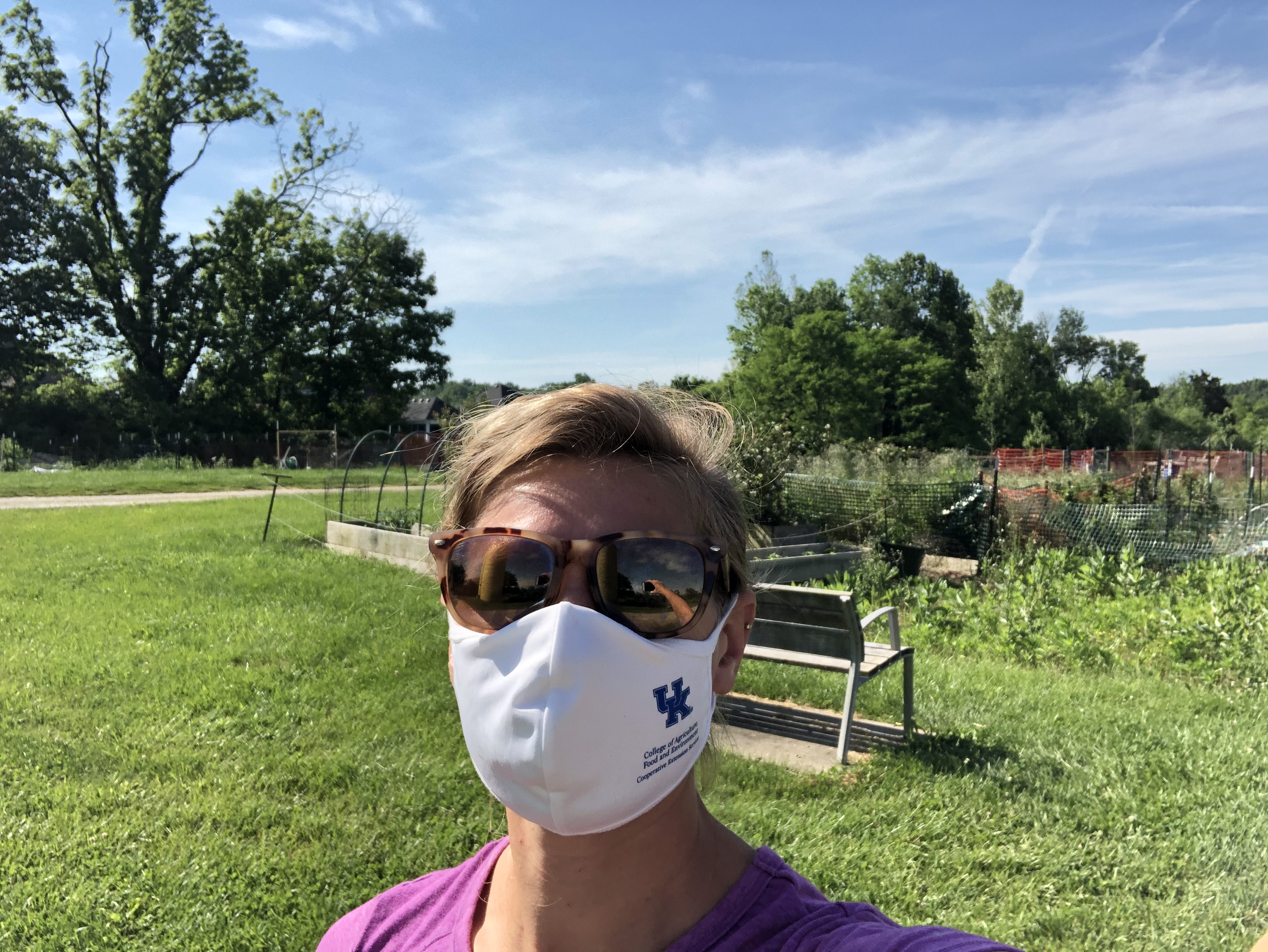 Bethany Pratt, Jefferson County horticulture extension agent, at one of the 10 community gardens in Louisville that extension manages.