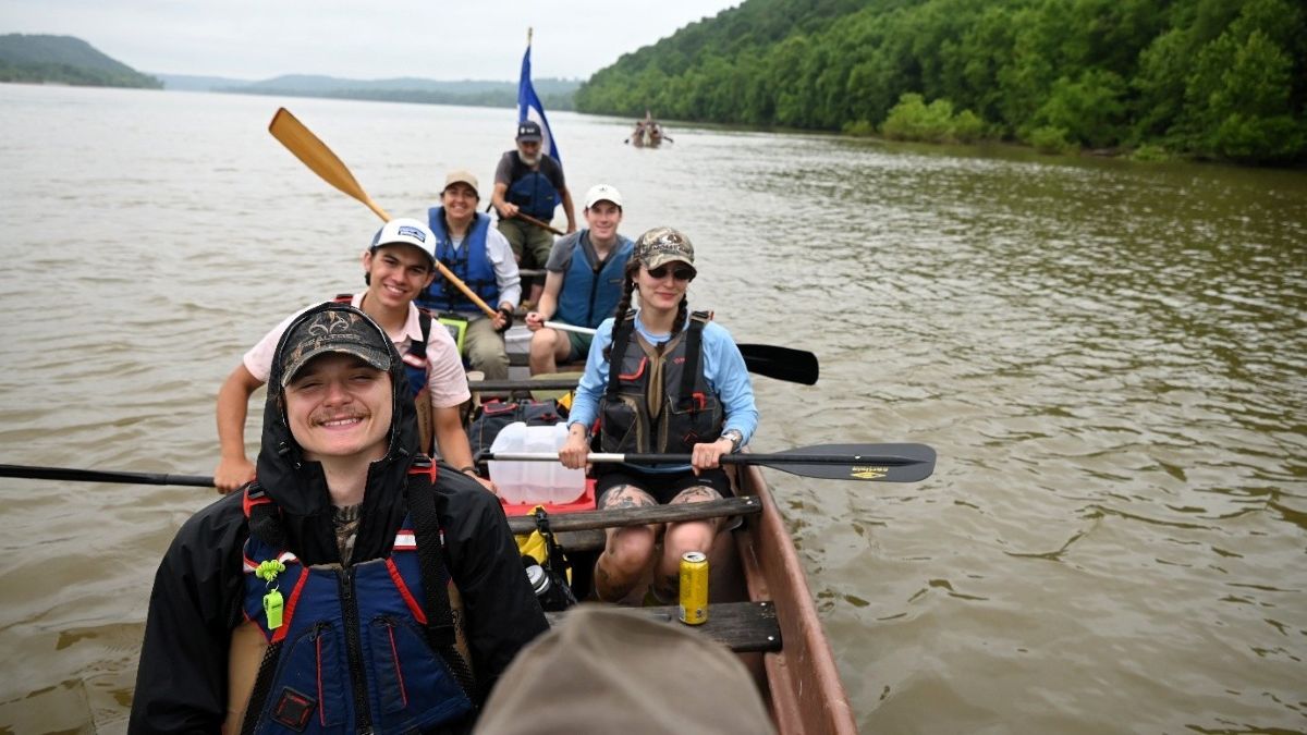 University of Kentucky students on the Ohio River. Photo provided by Haley Simpkins.