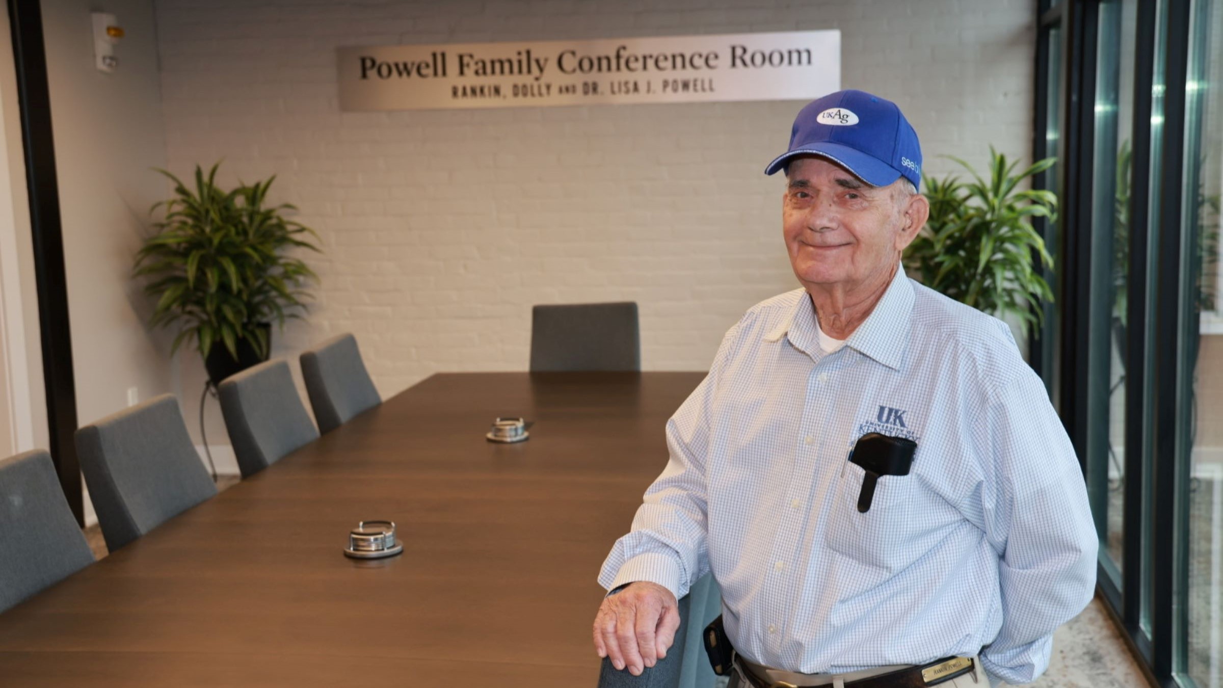 Rankin Powell in the Powell Family Conference Room at the Cooper House on UK's campus.