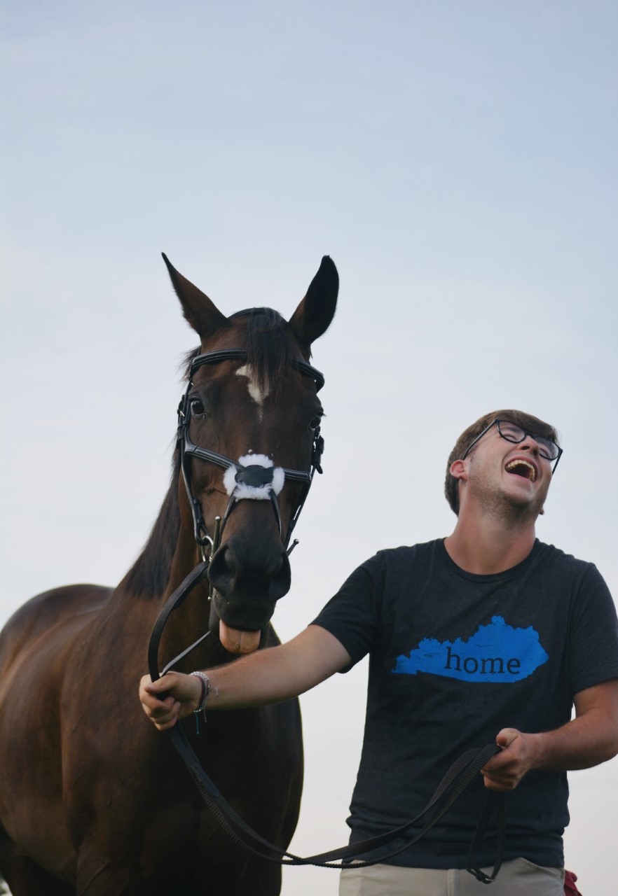 Zachary Chaney found his love for horses when he worked part-time at the UK College of Agriculture, Food and Environment's Maine Chance Farm. Photo provided by Zachary Chaney
