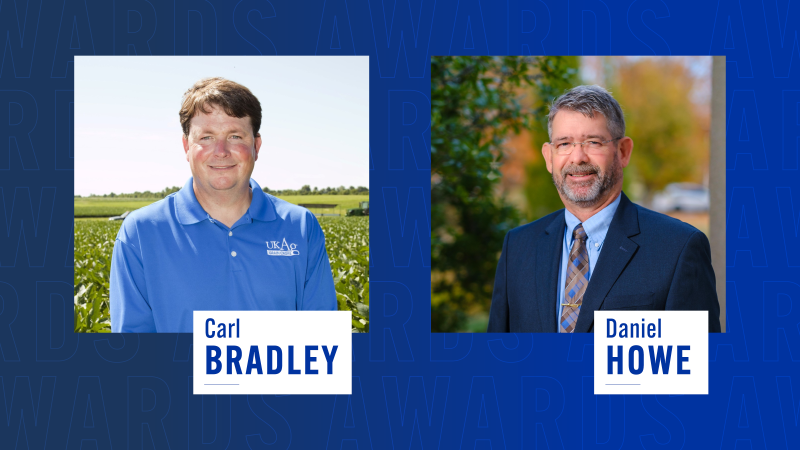 Headshots of two men, labeled Carl Bradley and Daniel Howe, are on a gradient blue background.