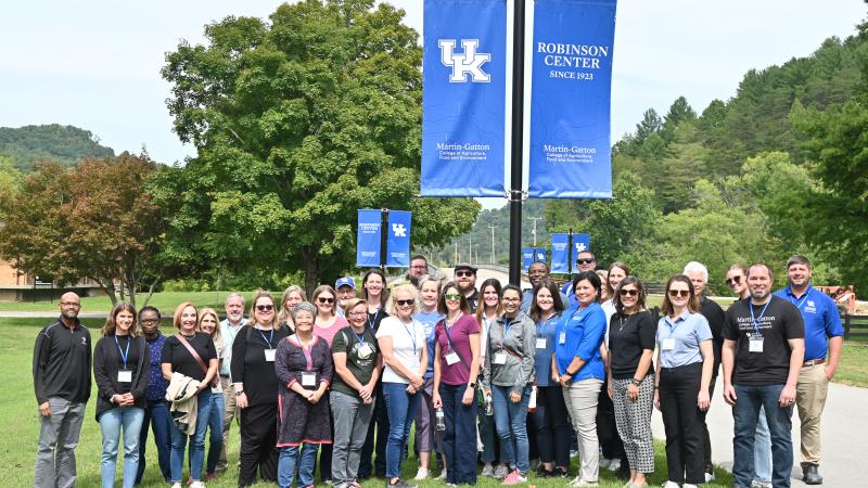 The Engagement Academy group during day two visited the Robinson Center for Appalachian Resource Sustainability property located in Breathitt County. Photo by Dan Kahl.