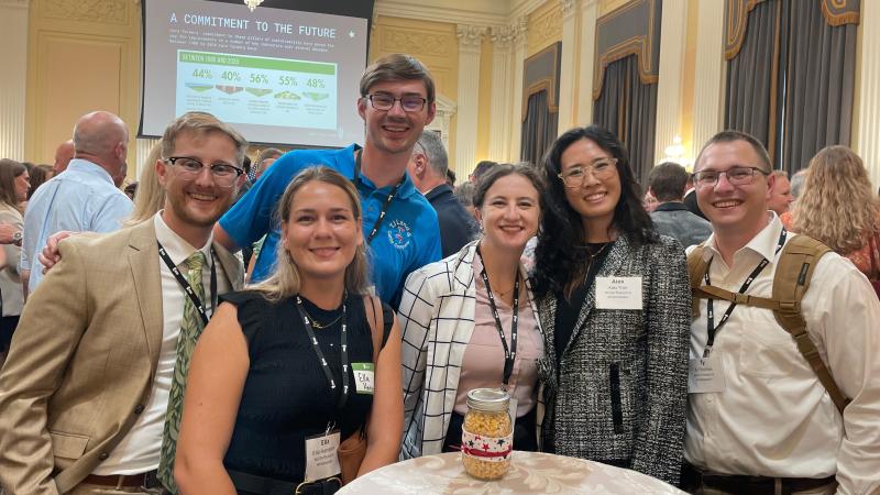 Travis Banet pictured with the other National Corn Growers Association research ambassadors. Picture provided by Travis Banet.