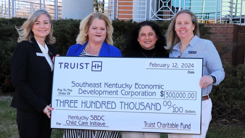 Pictured left to right: Jennifer Leach, Truist; Michelle Spriggs, Kentucky SBDC (Eastern KY); Scarlett Consalvi, Kentucky SBDC and Amanda Kelly, SKED. Picture provided by the Southern Kentucky Economic Development Corporation.