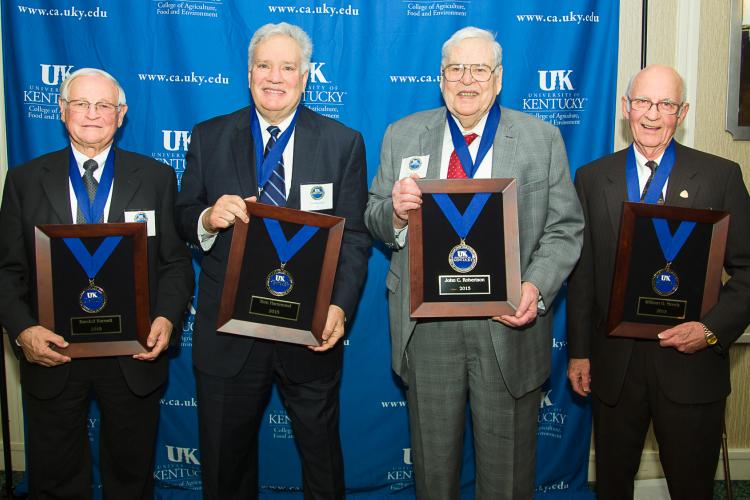 2015 Hall of Distinguished Alumni inductees (l-r) Randall Barnett, Tom Hammond, John Robertson and William Moody. 