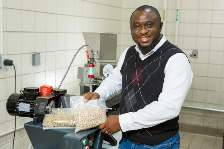 Food engineer Akinbode Adedeji, pictured here in his UK lab, is the recipient of the Canadian Society of Bioengineering's John Clark Award for his significant contributions to food engineering. Photo by Matt Barton, UK agricultural communications.