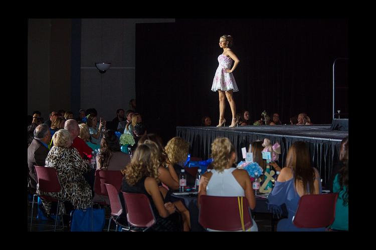 A student models at the 2015 Color Me Spring fashion show. 