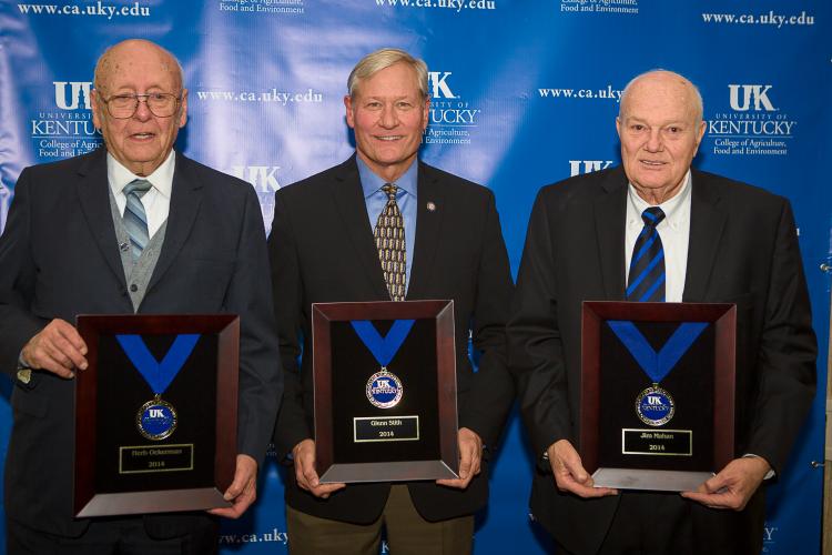 2014 distinguished alumni include from left: Herb Ockerman, Glenn Stith and Jim Mahan.