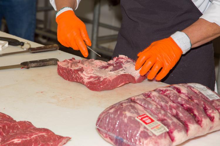 steak, butcher, meat, cutting meat