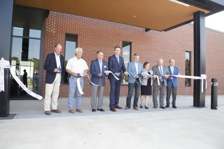 UK scientists and stakeholders cut the ribbon on the Grain and Forage Center of Excellence.  