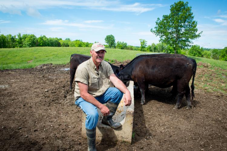 Mike Wilson on his farm in Anderson County 