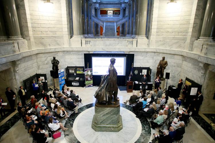 Kentucky Celebrates Small Business event in the Capitol Rotunda in 2017. Photo provided by Kentucky Small Business Development Center