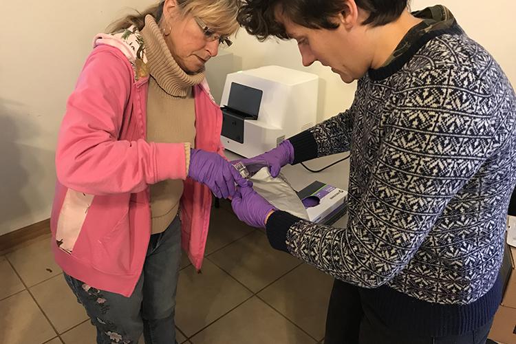 In a previous pilot study, citizen scientists, Nina McCoy, left, a member of Martin County Concerned Citizens, and Ricki Draper, a member of Livelihoods Knowledge Exchange Network, process water samples at the Martin County Extension office. 