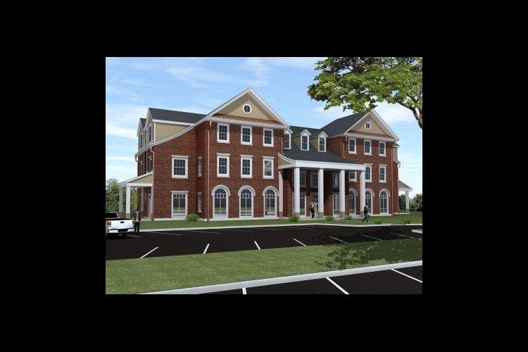 Architect's rendering of FarmHouse fraternity new home 
