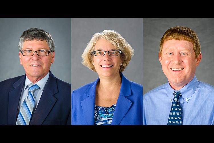 Robert Houtz, Sandra Bastin and Orlando Chambers have been appointed associate deans in the colllege. Photos by Matt Barton and Steve Patton, UK agricultural communications. 