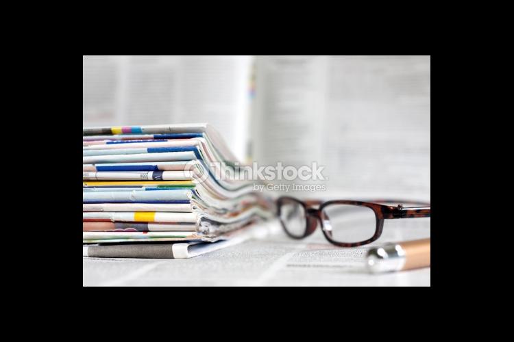 magazines and glasses