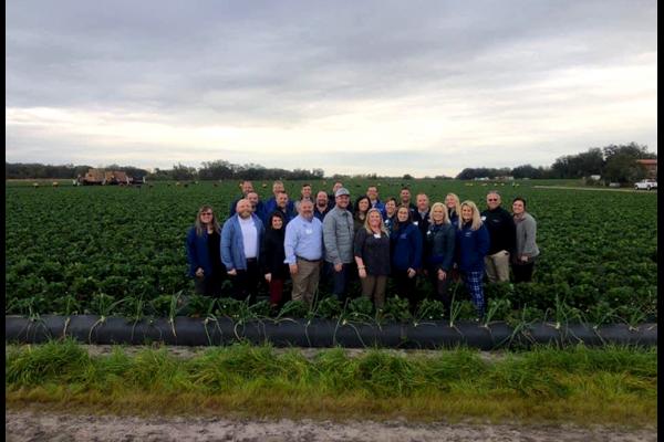KALP Class 12 in a Florida strawberry field during a domestic learning journey in January 2020. 