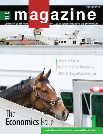 Cover of the AgMagazine for Summer 2014. Cover photo displays a horse.