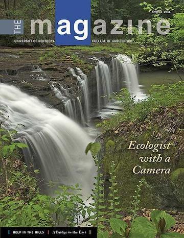 Cover of the AgMagazine for Spring 2011. Cover photo displays a waterfall surrounded by dense foliage.